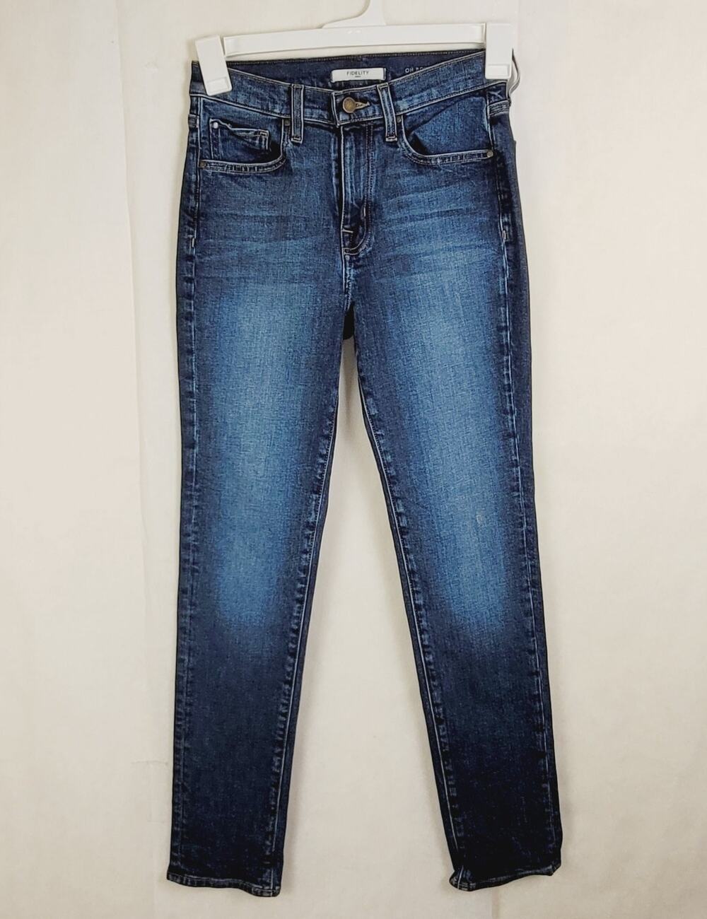 Fidelity Oh Boy Boyfriend dark wash straight jeans Size 24 Classic Denim